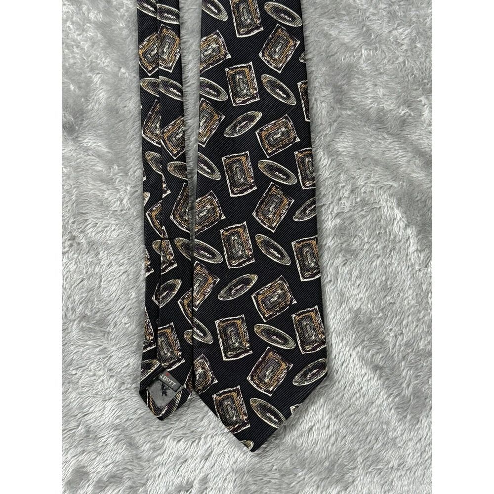 ROBERT TALBOTT Best Of Class Necktie Men's 100% Silk Necktie Black Geometric Tie
